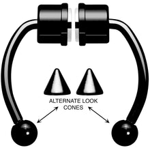 Load image into Gallery viewer, Black PVD Magnetic Septum Ring Horseshoe Non-Pierced Fake Nose Ring Set