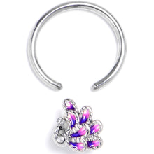 Load image into Gallery viewer, 16G 3/8 Clear Gem Peacock Purple BCR Captive Ring