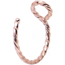 Load image into Gallery viewer, Rose Gold Tone Twisted Stainless Steel Clip on Hoop Fake Nose Ring