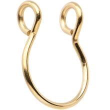 Load image into Gallery viewer, Gold Tone Stainless Steel Clip on Fake Septum Nose Hoop