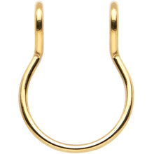 Load image into Gallery viewer, Gold Tone Stainless Steel Clip on Fake Septum Nose Hoop