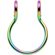 Load image into Gallery viewer, Rainbow Stainless Steel Clip on Fake Septum Nose Hoop