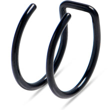Load image into Gallery viewer, Black Stainless Steel Clip on Double Hoop Fake Cartilage Earring Ear Cuff