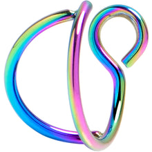 Load image into Gallery viewer, Rainbow Stainless Steel Clip on Double Hoop Fake Nose Ring