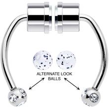 Load image into Gallery viewer, Black Mist Gem Magnetic Septum Ring Horseshoe Non-Pierced Fake Nose Ring