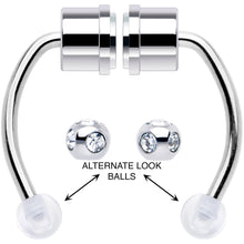 Load image into Gallery viewer, Clear Gem Magnetic Septum Ring Horseshoe Non-Pierced Fake Nose Ring