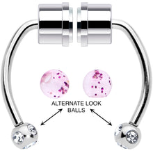 Load image into Gallery viewer, Pink Gem Magnetic Septum Ring Horseshoe Non-Pierced Fake Nose Ring