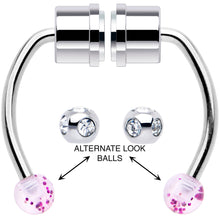 Load image into Gallery viewer, Pink Gem Magnetic Septum Ring Horseshoe Non-Pierced Fake Nose Ring