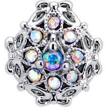 Load image into Gallery viewer, 20G 7mm Aurora Gem Retro Sunburst L Shape Nose Ring