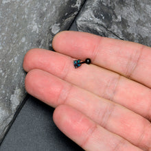 Load image into Gallery viewer, 16G 1/4 Clear CZ Gem Black Lush Leaves Cartilage Tragus Earring