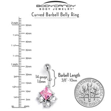 Load image into Gallery viewer, Clear Pink CZ Gem Rhombus Riot Belly Ring