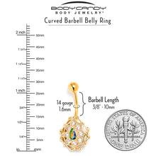 将图片加载到图库查看器,Vitrail Clear Gem Gold Tone Blossom Bloom Belly Ring