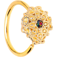 Load image into Gallery viewer, 20G 5/16 Vitrail Gem Gold Tone Blossom Bloom Nose Hoop