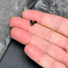 Load image into Gallery viewer, 16G 1/4 Blue CZ Gem Black Night Drama Butterfly Cartilage Earring