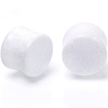 Load image into Gallery viewer, White Shimmer Acrylic Double Flare Plug Set 6mm to 20mm Sizes