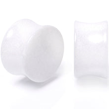 Load image into Gallery viewer, White Shimmer Acrylic Double Flare Plug Set 6mm to 20mm Sizes