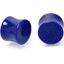 Load image into Gallery viewer, Blue Shimmer Acrylic Saddle Plug Set 6mm to 20mm Sizes
