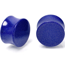 Load image into Gallery viewer, Blue Shimmer Acrylic Saddle Plug Set 6mm to 20mm Sizes