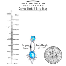 将图片加载到图库查看器,Blue Clear Gem Oh So Ornate Oval Double Mount Belly Ring