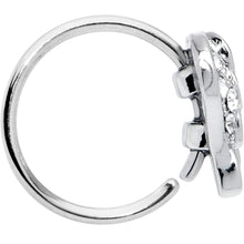 Load image into Gallery viewer, 20G 5/16 White Heavenly Heart Angel Wing Nose Hoop