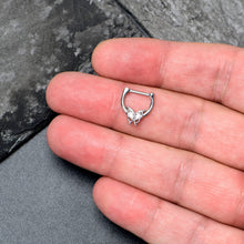 Load image into Gallery viewer, 16G 5/16 Clear Gem Fancy Fab Butterfly Cartilage Clicker