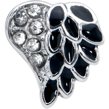 Load image into Gallery viewer, 20G 5/16 Clear Gem Heavenly Heart Angel Wing Black Nose Hoop