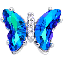 Load image into Gallery viewer, 16G 1/4 Blue CZ Gem Simply Colorful Butterfly Cartilage Earring