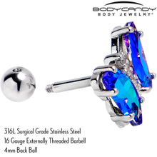 Load image into Gallery viewer, 16G 1/4 Blue CZ Gem Simply Colorful Butterfly Cartilage Earring
