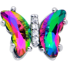 将图片加载到图库查看器,16G 1/4 Rainbow CZ Gem Simply Colorful Butterfly Cartilage Earring