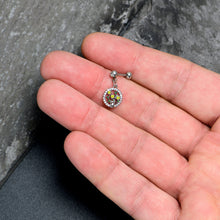 Load image into Gallery viewer, 16G 1/4 Clear Gem Cat Yellow Flowers Dangle Cartilage Earring