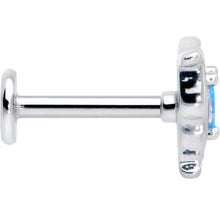 Load image into Gallery viewer, 16G 5/16 Blue Gem Fancy Fab Butterfly Internally Threaded Labret
