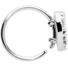 Load image into Gallery viewer, 20G 5/16 Clear CZ Gem Lattice Heart Nose Hoop