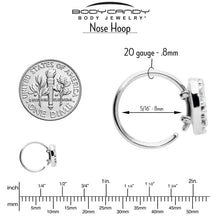 Load image into Gallery viewer, 20G 5/16 Clear CZ Gem Lattice Heart Nose Hoop