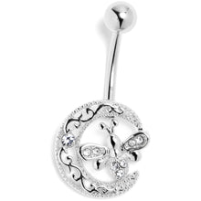 将图片加载到图库查看器,Clear Gem Lunar Dragonfly Belly Ring