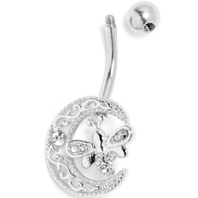 将图片加载到图库查看器,Clear Gem Lunar Dragonfly Belly Ring
