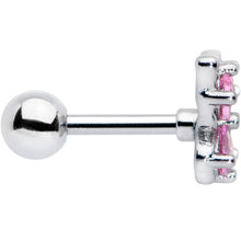 Load image into Gallery viewer, 16G 1/4 Pink Gem Butterfly Glory Cartilage Tragus Earring