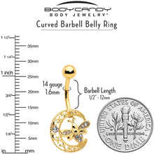 将图片加载到图库查看器,Clear Gem Gold Tone Lunar Dragonfly Belly Ring
