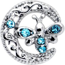 Load image into Gallery viewer, 16G 1/4 Blue Gem Lunar Dragonfly Cartilage Tragus Earring