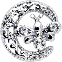 Load image into Gallery viewer, 16G 1/4 Clear Gem Lunar Dragonfly Cartilage Tragus Earring