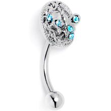 Load image into Gallery viewer, 16G 5/16 Blue Gem Lunar Dragonfly Curved Eyebrow Ring