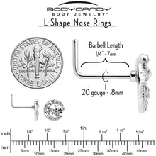 将图片加载到图库查看器,20G 7mm Clear Gem Lunar Dragonfly L Shape Nose Ring