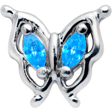 Load image into Gallery viewer, 20G 5/16 Blue Gem Fancy Fab Butterfly Nose Hoop