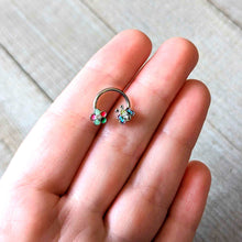 Load image into Gallery viewer, 16G 3/8 Clear CZ Gem Butterfly Love Bug Horseshoe Circular Barbell