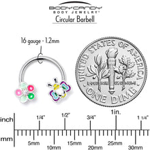 Load image into Gallery viewer, 16G 3/8 Clear CZ Gem Butterfly Love Bug Horseshoe Circular Barbell