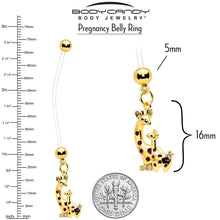 Load image into Gallery viewer, Clear CZ Gem Mom and Baby Giraffe Dangle PTFE Pregnancy Belly Ring