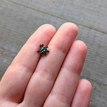Load image into Gallery viewer, 16G 1/4 Blue Gem Gold Hue Sweet Sea Turtle Cartilage Tragus Earring