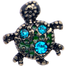 Load image into Gallery viewer, 20G 7mm Blue Gem Sweet Sea Turtle L Shape Nose Ring