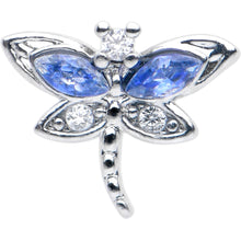 Load image into Gallery viewer, 16G 1/4 Blue CZ Gem Dragonfly Style Cartilage Tragus Earring