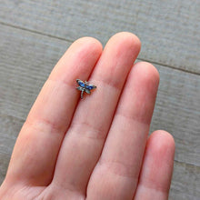 Load image into Gallery viewer, 16G 1/4 Blue CZ Gem Dragonfly Style Cartilage Tragus Earring