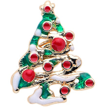 将图片加载到图库查看器,16G 1/4 Gold Tone Snowy Christmas Tree Holiday Labret Monroe Tragus
